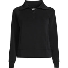 Women's Plus Size Cupro Long Sleeve Half Zip Pullover