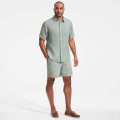 Men's Big 7" Linen Blend Pull On Deck Short