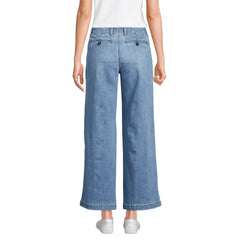 Women's Mid Rise Denim Wide Leg Ankle Jeans
