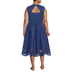Women's Plus Size Embroidered Duet Midi Dress