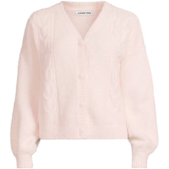 Women's Fuzzy Eyelash Cable Cardigan Sweater