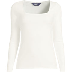 Women's Long Sleeve Rib Square Neck Tee