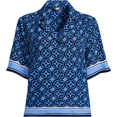 Women's Plus Size Rayon Short Sleeve Camp Shirt