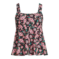 Women's D-Cup Flutter Scoop Neck Tankini Top