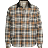 Men's Big Authentic Flannel Shirt with Corduroy Collar