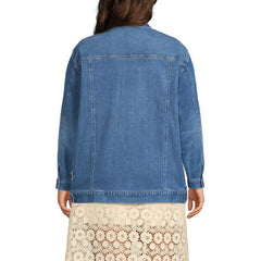 Women's Plus Size Oversized Denim Trucker Jacket