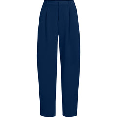 Women's Plus Size Crepe High Rise Pleated Barrel Leg Ankle Pants