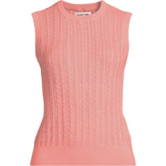 Women's Plus Size Cotton Pointelle Shell Sweater