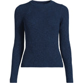 Women's Plus Size Cotton Blend Marl Ribbed Crew Neck Sweater