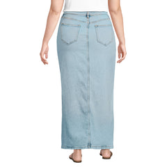 Women's Plus Size Soft Denim Maxi Skirt