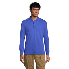Men's Long Sleeve Classic Mesh Polo Shirt