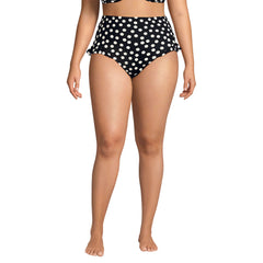 Women's Plus Size Ruffle High Waisted High Leg Bikini Bottoms