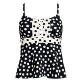 Women's Plus Size Lace-up Flutter Tankini Swimsuit Top