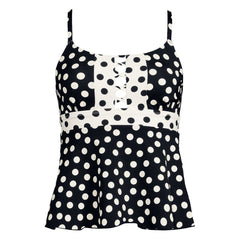 Women's Plus Size Lace-up Flutter Tankini Swimsuit Top