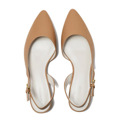 Women's Leather Slingback Low Heels
