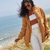 Women's Sherpa Fleece Quilted Mixed Media Parka