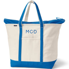 Extra Large 5 Pocket Zip Top Canvas Tote Bag