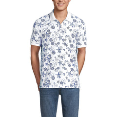 Men's Tall Short Sleeve Pique Printed Polo