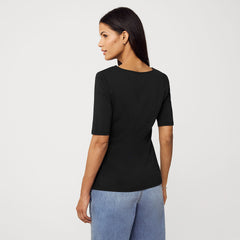 Women's Lightweight Jersey Tie Front Top