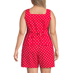 Women's Plus Size Poplin Square Neck Vest