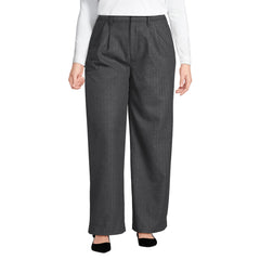Women's Plus Size Brushed Flannel Mid Rise Wide Leg Trousers