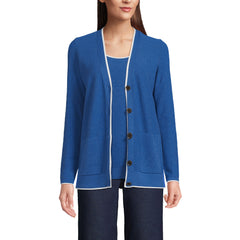Women's Fine Gauge Cotton Cardigan and Tank Sweater Set