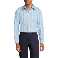 Men's Pattern No Iron Supima Pinpoint Straight Collar Dress Shirt