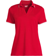Women's Supima Short Sleeve Tipped Johnny Collar Polo Shirt