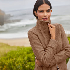 Plus Size Boucle Fleece Coat