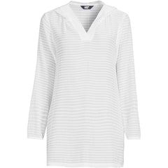 Women's Long Rayon Rib Hooded Mini Cover-up Dress