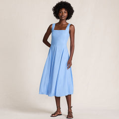 Women's Sleeveless Cambric Bubble Hem Midi Dress
