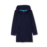 Girls Long Sleeve Hooded Front Pocket Terry Cloth Swimsuit Cover-Up