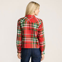 Women's Cropped Flannel Shirt