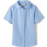 School Uniform Girls Short Sleeve Peter Pan Collar Broadcloth Shirt
