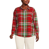 Plus Size Flannel Boyfriend Long Sleeve Shirt