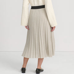 Women's Knit Foil Pleated Midi Skirt
