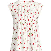 Women's Cap Sleeve Lightweight Jersey Pintuck Swing Top