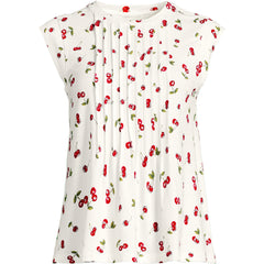 Women's Cap Sleeve Lightweight Jersey Pintuck Swing Top