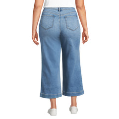 Women's Plus Size Recover Denim High Rise Wide Leg Crop Jeans