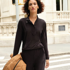Women's Plus Size Long Sleeve Performance Zip Front Popover