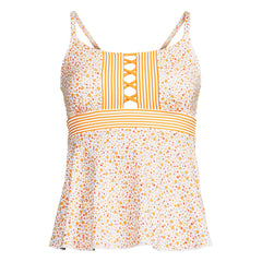 Women's D-Cup Lace-up Flutter Tankini Top