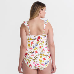 Women's Plus Size Balconette Ruffle High Leg One Piece Swimsuit