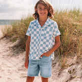 Boys Short Sleeve Slub Camp Shirt