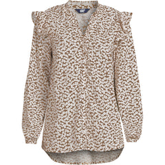 Women's Cotton Voille Ruffle Front Blouse