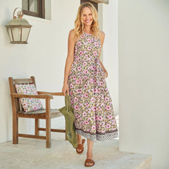 Women's Petite Poplin Halter Midi Dress