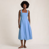 Women's Sleeveless Cambric Bubble Hem Midi Dress