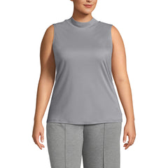Women's Plus Size Supima Micro Modal Sleeveless Mock Neck Shirt