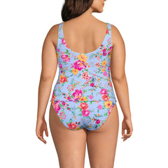 Women's Plus Size DD-Cup Side Tie Tankini Top