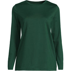 Petite Supima Cotton Long Sleeve Crewneck T-Shirt