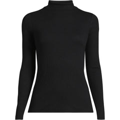Women's Drapey Rib Skimming Long Sleeve Mock Neck